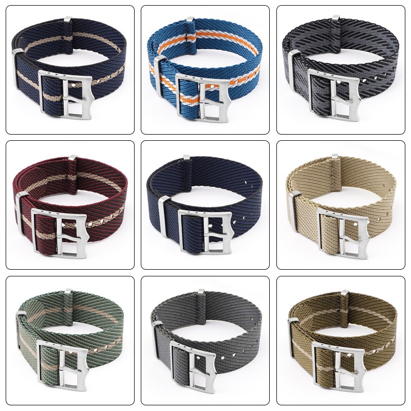 Quality Nylon Canvas Watch Strap Single-pass Band 20mm 22mm for High-end Watches