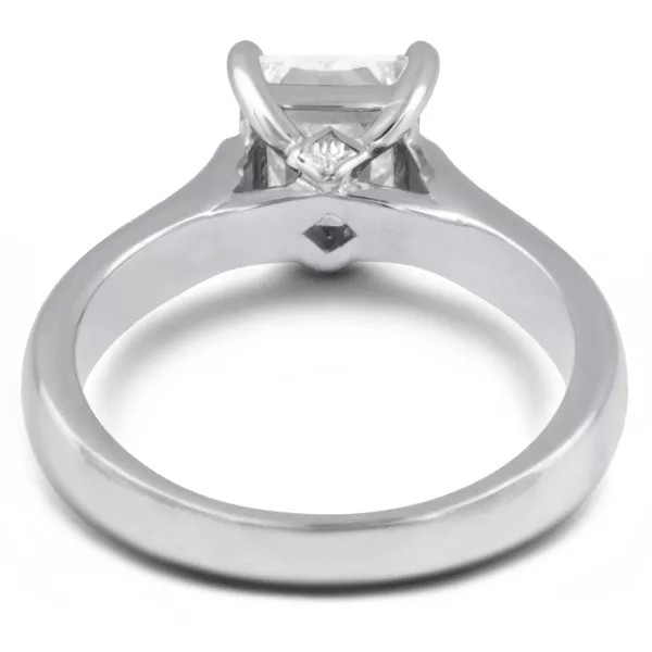 Engagement Ring 14K White Gold Classic 0.75 CT Princess Lab-Grown Diamond E VS1