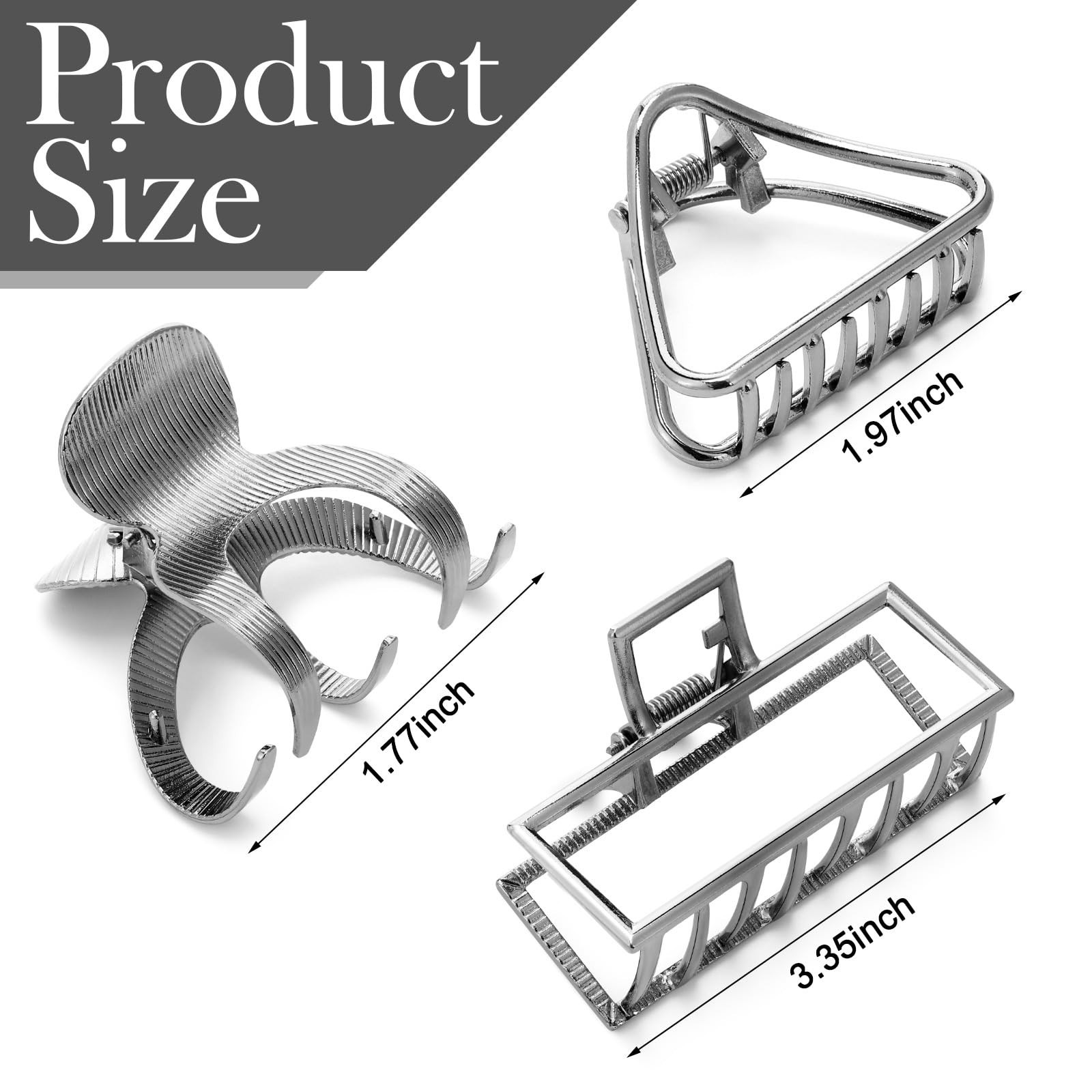 6 Pieces Men Metal Hair Claw Clips Non Slip Metal Hair Clips for Men Strong A…