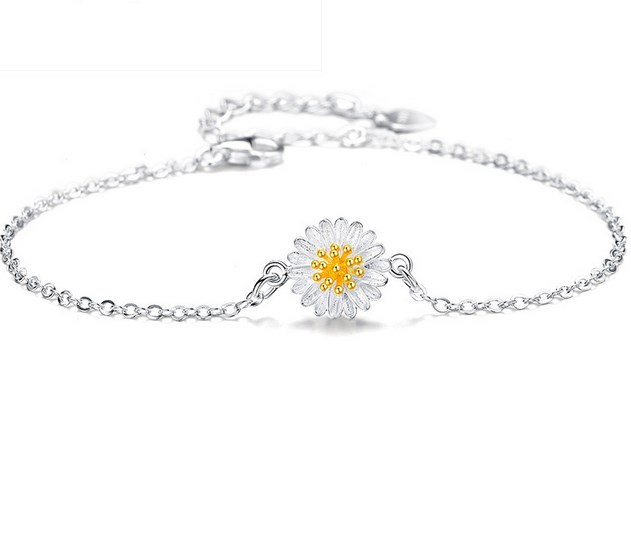ADJUSTABLE Silver Tone Daisy Chain Flower Anklet Ankle Bracelet Sandal Gift