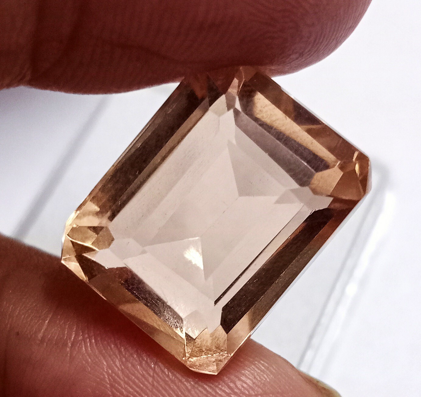 Natural Morganite Emerald Cut Madagascar Certified Loose Gemstone 17.90 Ct