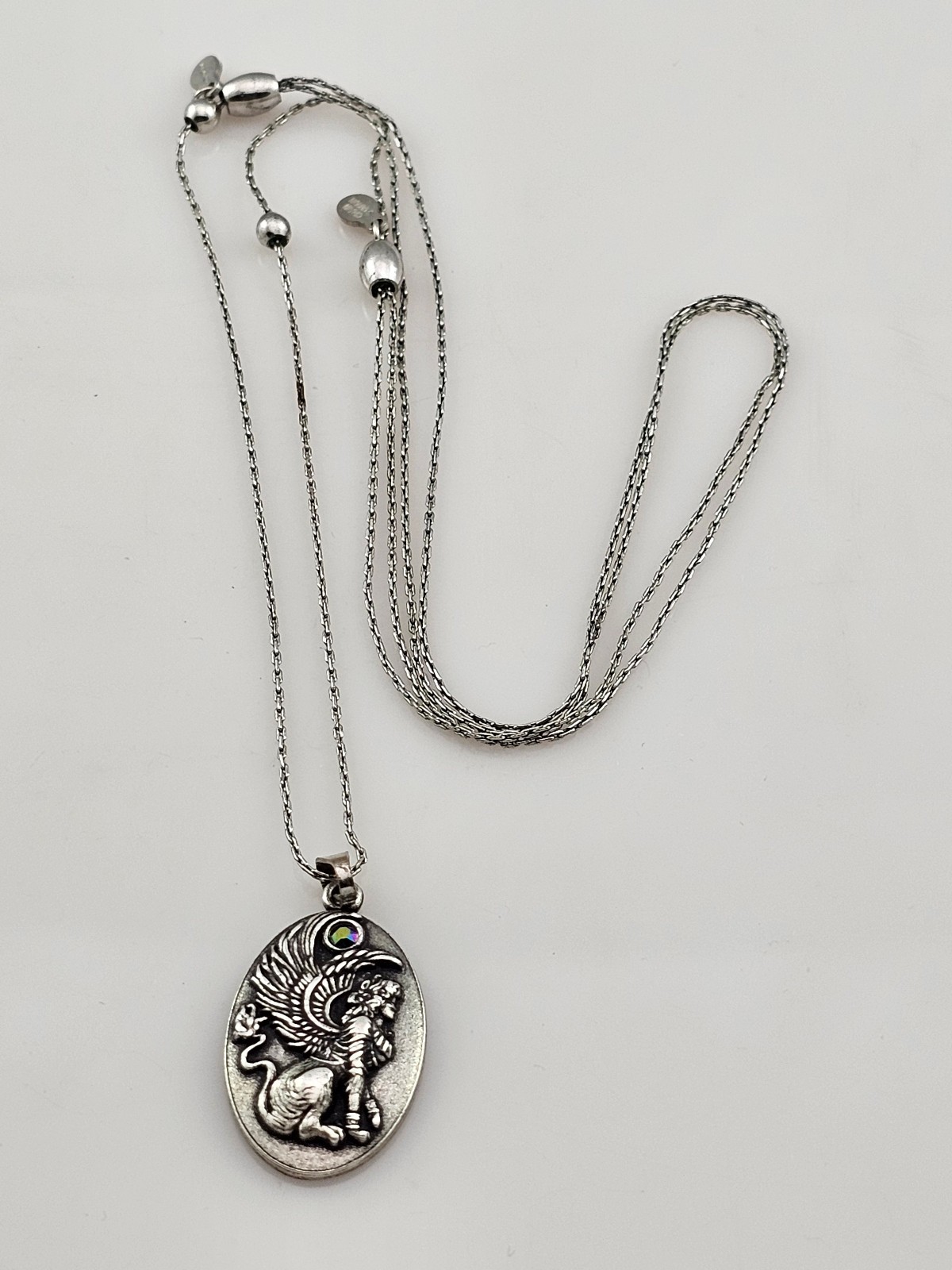 Alex and Ani Sphinx 2017 Rafaelian Silver Expandable Necklace 33″ Pendant 35mm