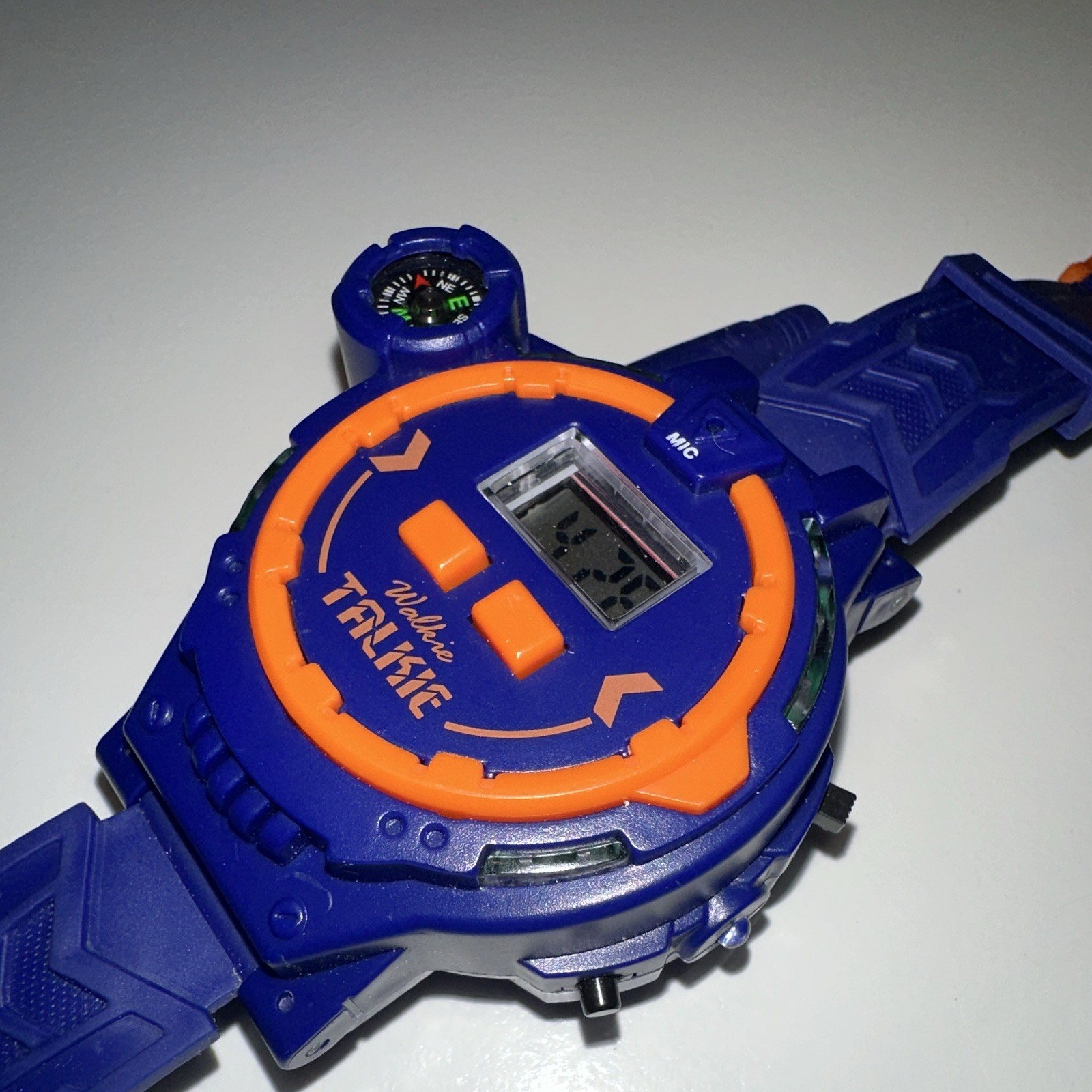 Walkie Talkie Unisex Kids Quartz Digital Wristwatch Blue/Orange Plastic Strap