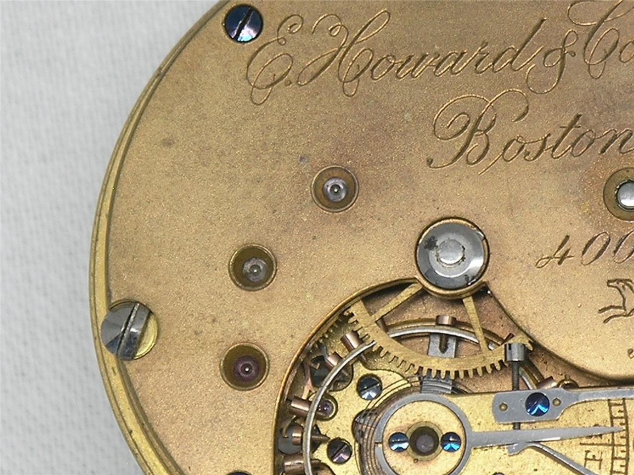 EXTREMELY RARE E. HOWARD 12TH MADE SERIES IX POCKET WATCH MOV’T & DIAL + STEM