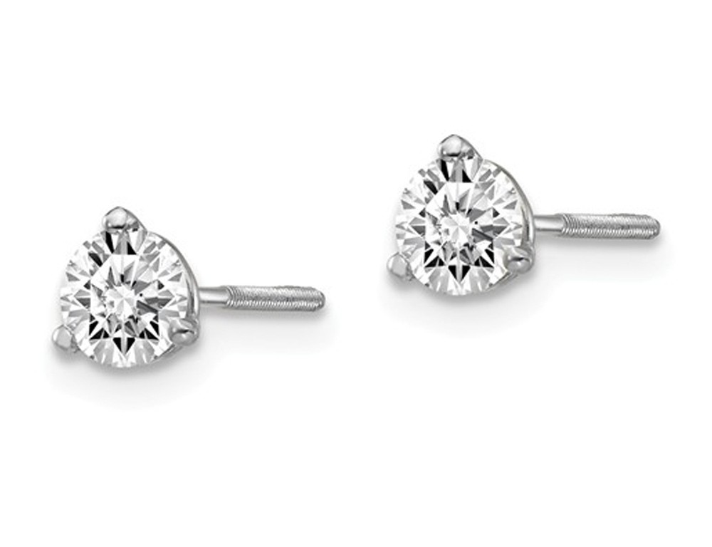 1/2 Carat (ctw VS2-SI1, D-E-F) Lab Grown Diamond Solitaire Earrings 14K Gold