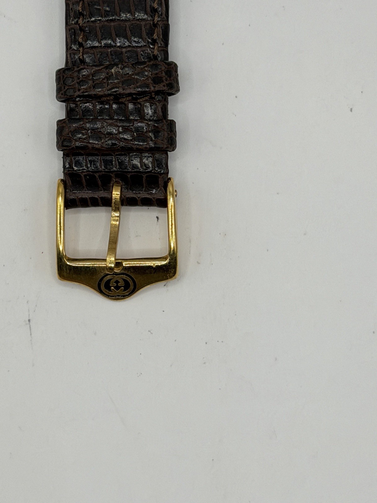 Gucci Dark Brown Lizard Leather Watch Strap 16mm OEM #GS129