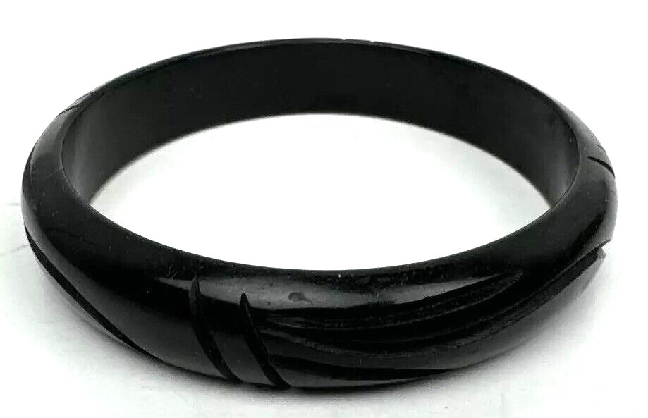 Vtg Bangle Bracelet Lot Plastic Carved Black Yellow Red Rhinestone