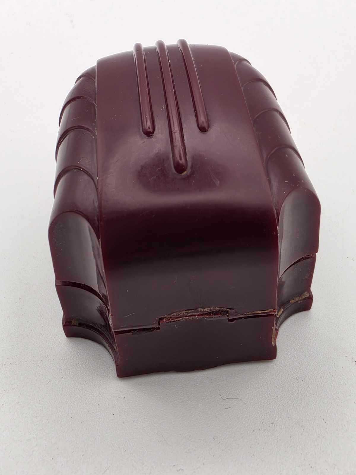 Vintage Art Deco Burgundy Ring Box – W&S Patent Pending – 1920s 1930s Art Deco