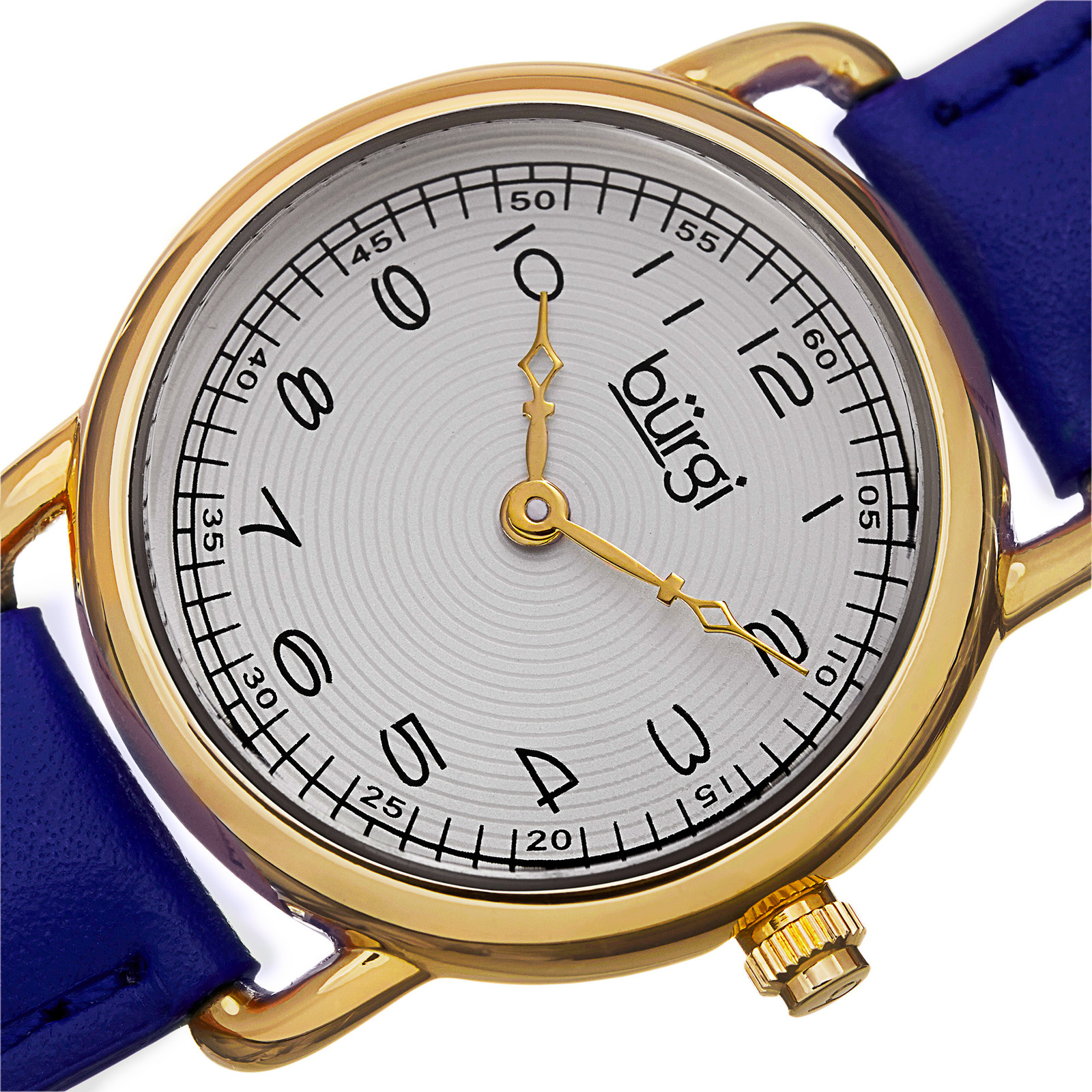 Women’s Burgi BUR133YG Gold-tone Quartz Swarovski Crystal Leather Watch Set