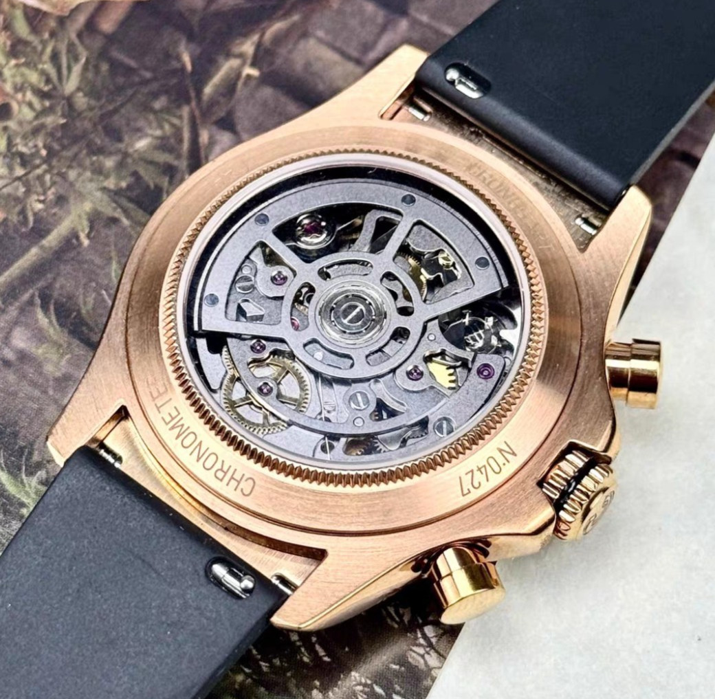 CRONUSART Men Chronograph Watch 42mm Automatic Mechanical Wristwatch Skeleton