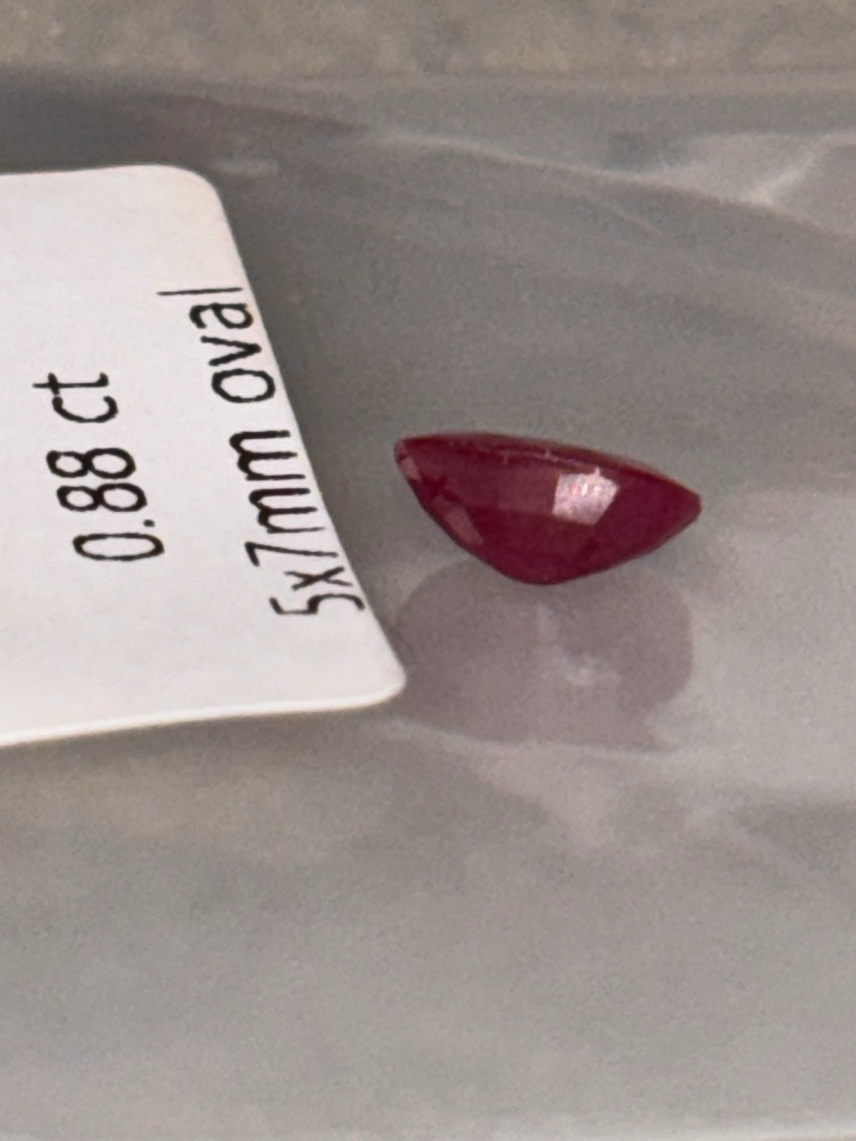 Natural Ruby Loose Gemstone 0.88 ct Red Oval Cut Faceted 5×7 mm