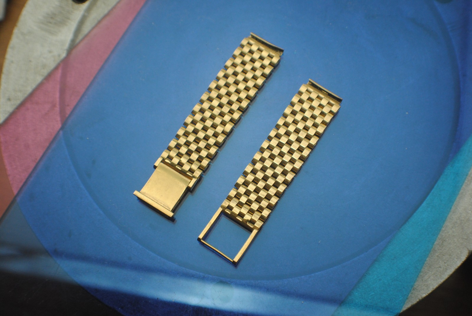VINTAGE 18K YELLOW GOLD 16MM 46.2 GRAMS BRACELET STRAP FOR 1940S WATCHES 16CM