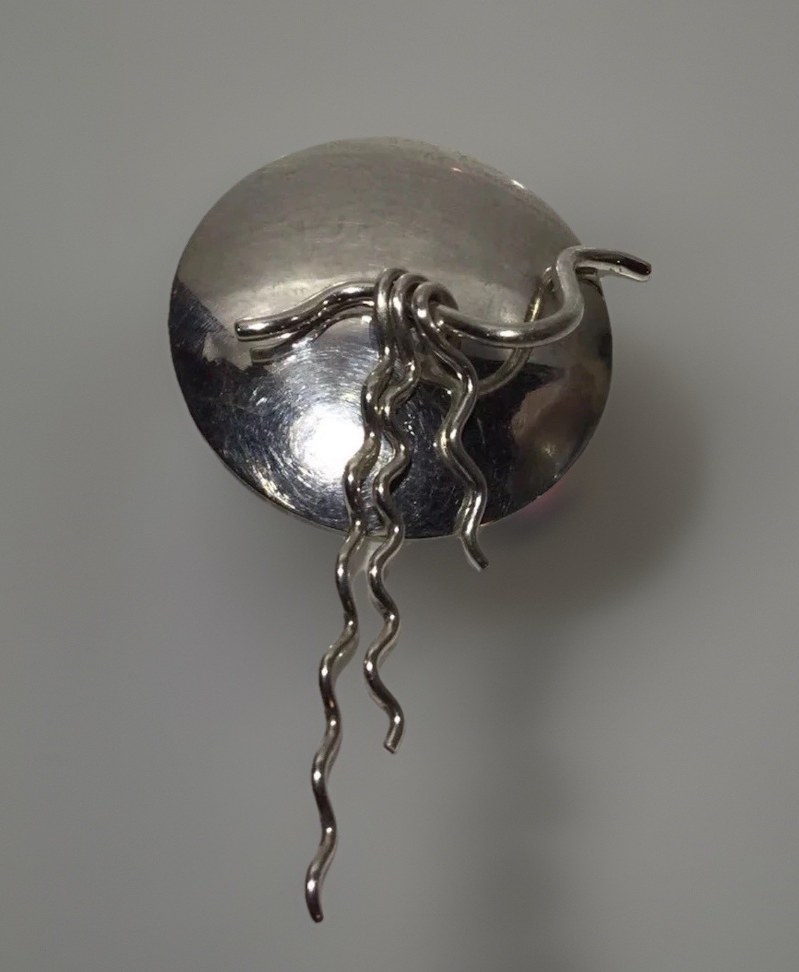 SUSAN CUMMINGS Handmade MODERNIST 925 Sterling Silver Articulated Brooch 11.5g