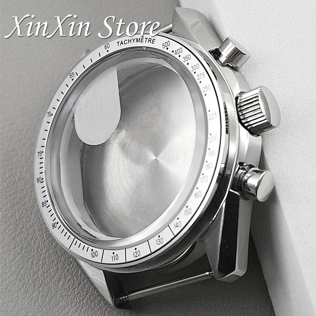 39.7mm MEN’s WATCH Case MOON Pattern Back CHRONOGRAPH For VK63A VK63 VK64 QUARTZ
