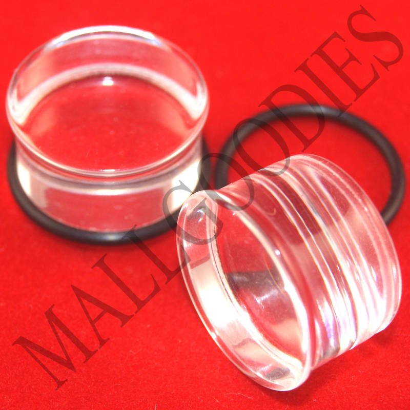 1336 Acrylic Single Flare Clear 11/16″ inch Plugs 18mm MallGoodies 1 Pair (2pcs)