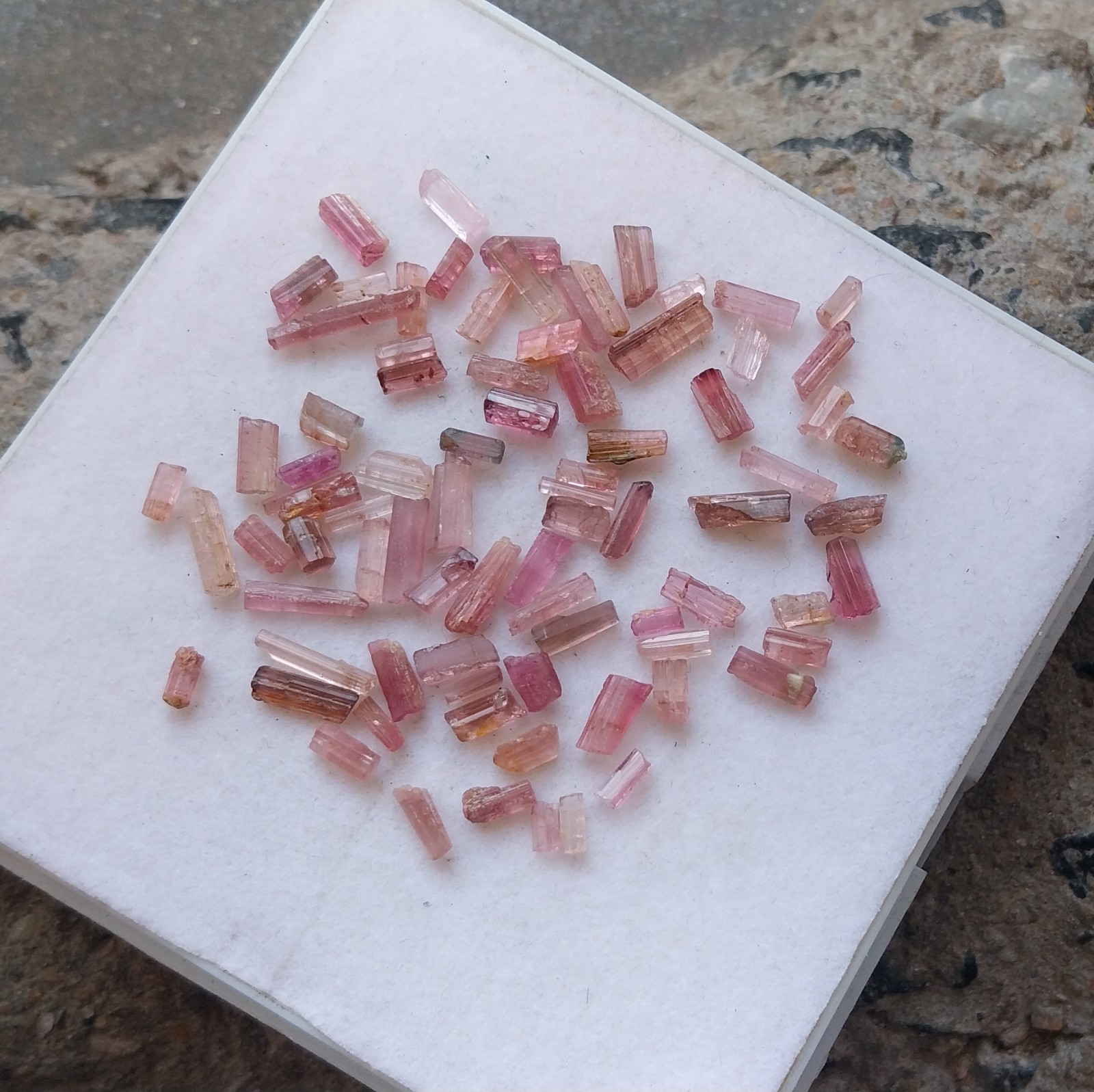 31 Ct 4.5 to 14 MM Natural Pink Color Tourmaline RAW Rough Pencil 82 Piece Lot