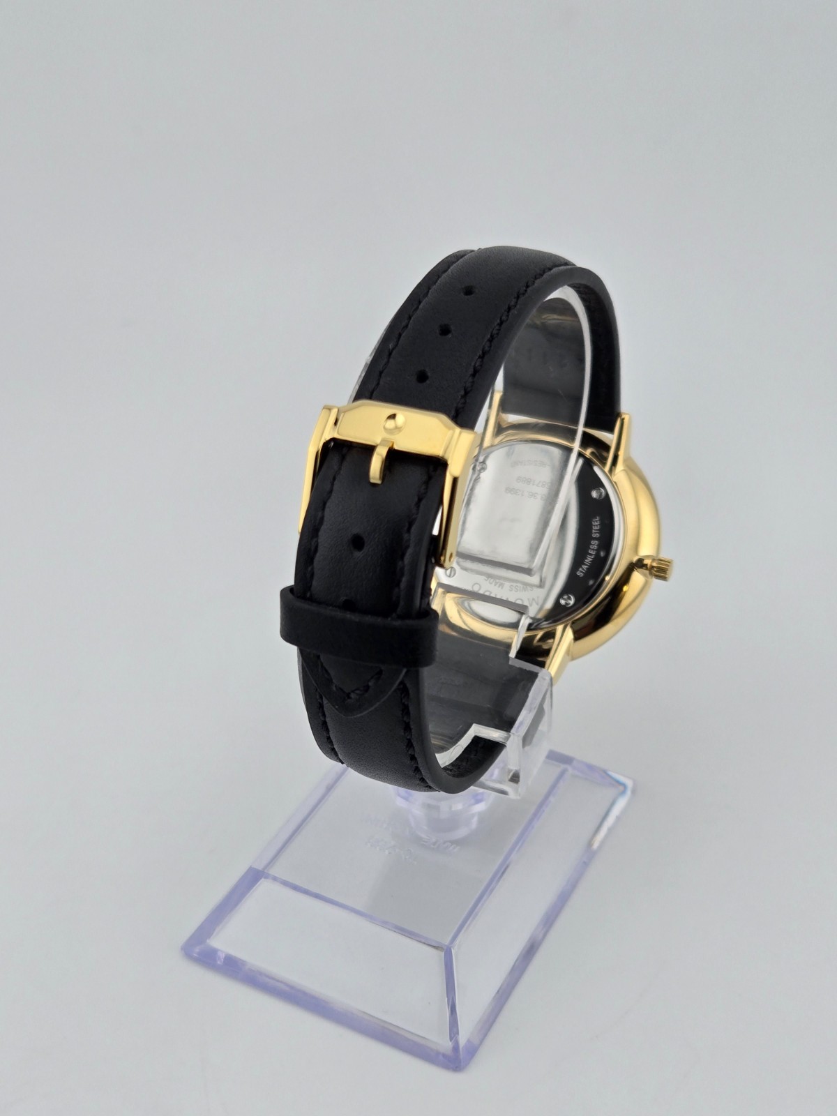 Movado Ultra Slim 0607091 Leather Strap Black Dial Women’s Watch ⌚