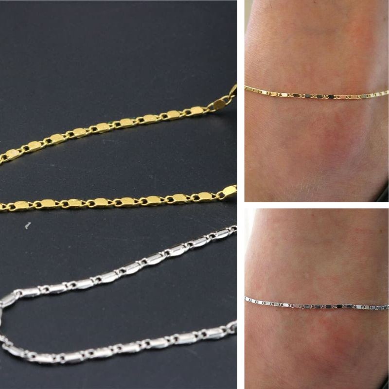 Stainless Steel Waterproof Adjustable Chain Anklet Ankle Bracelet Beach Jewelry