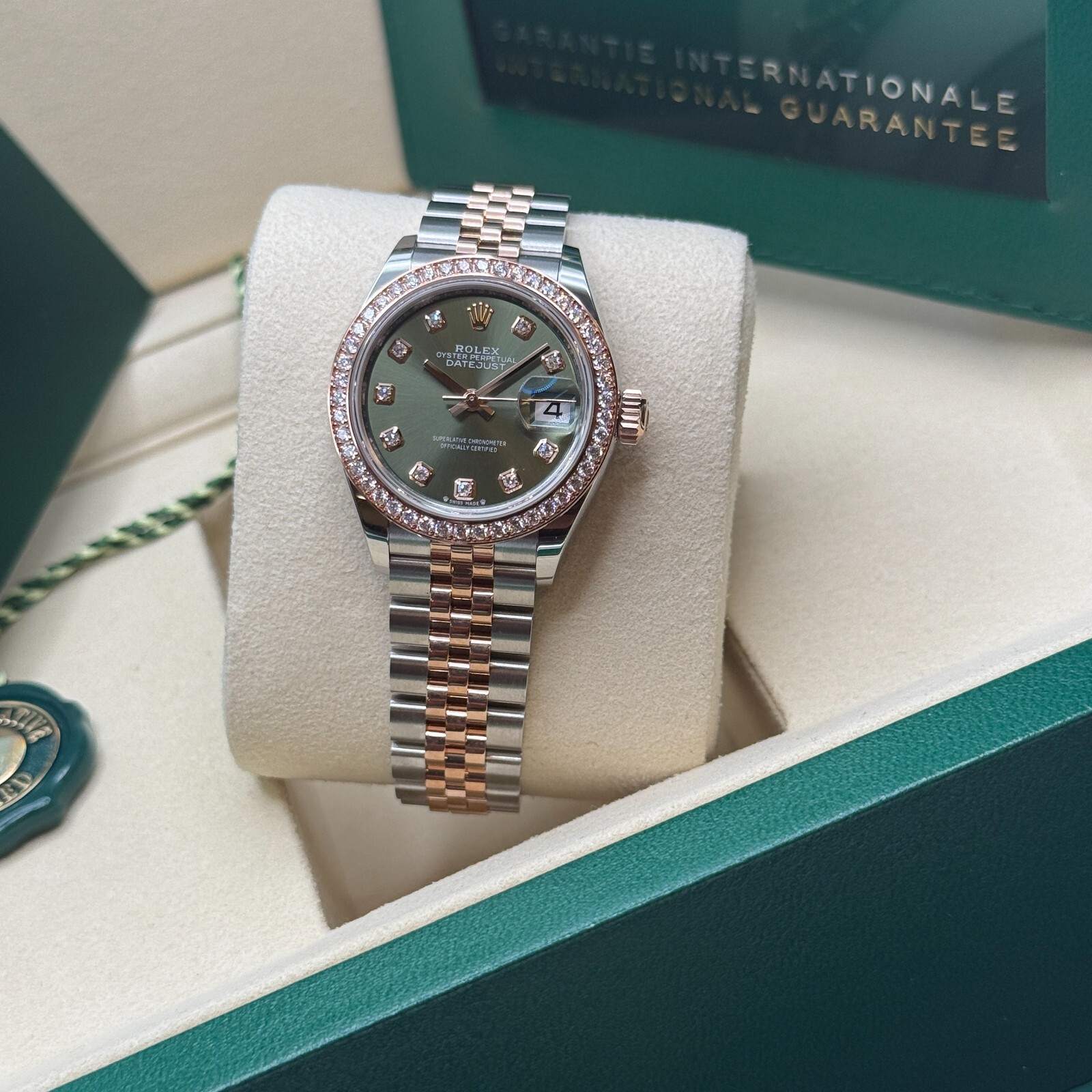 Rolex Lady-Datejust NEW 2025 Olive Green Diamond Dial 279381RBR Jubilee Bracelet