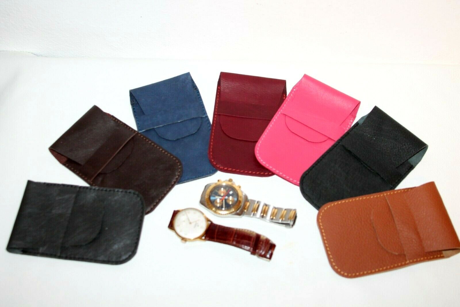 REAL LEATHER TRAVEL WATCH HOLDER Customizable Leather Watch Case