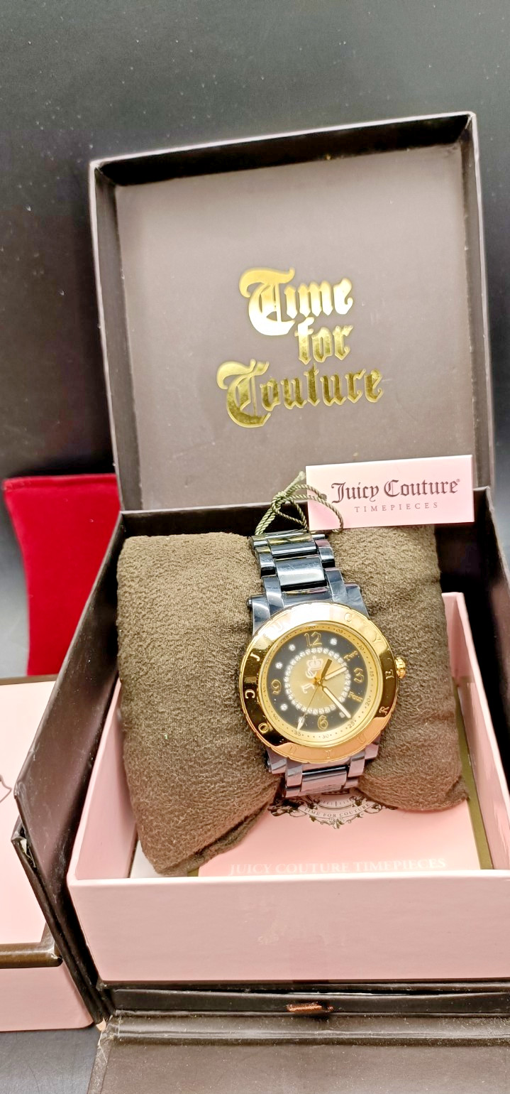 Rare Vintage JUICY COUTURE Chunky Plastic Bracelet Quartz Watch-Boxed & Working