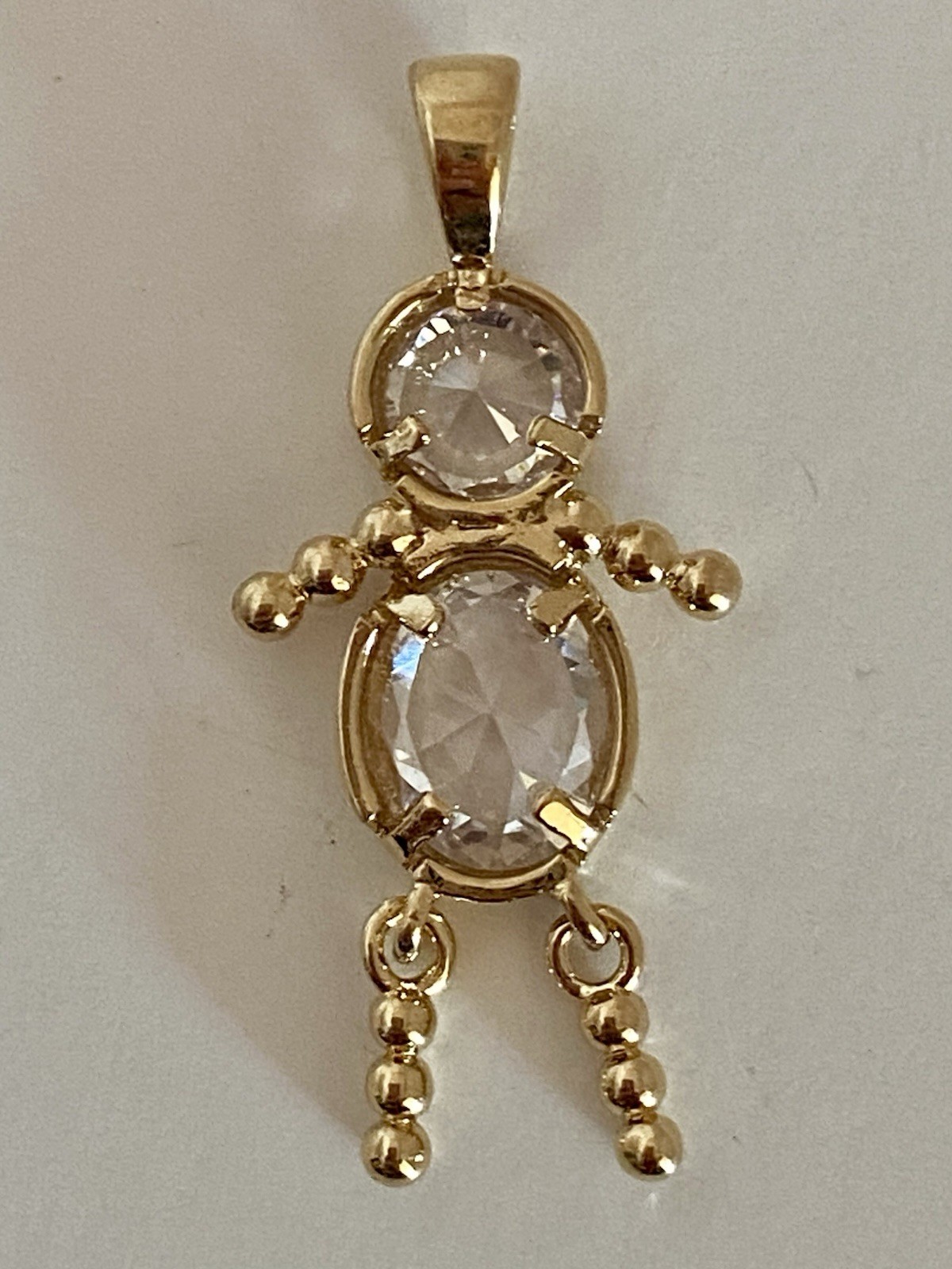 APRIL 24k GOLD FILLED BOY BIRTHSTONE BRAT / KID/ BABY CHARM
