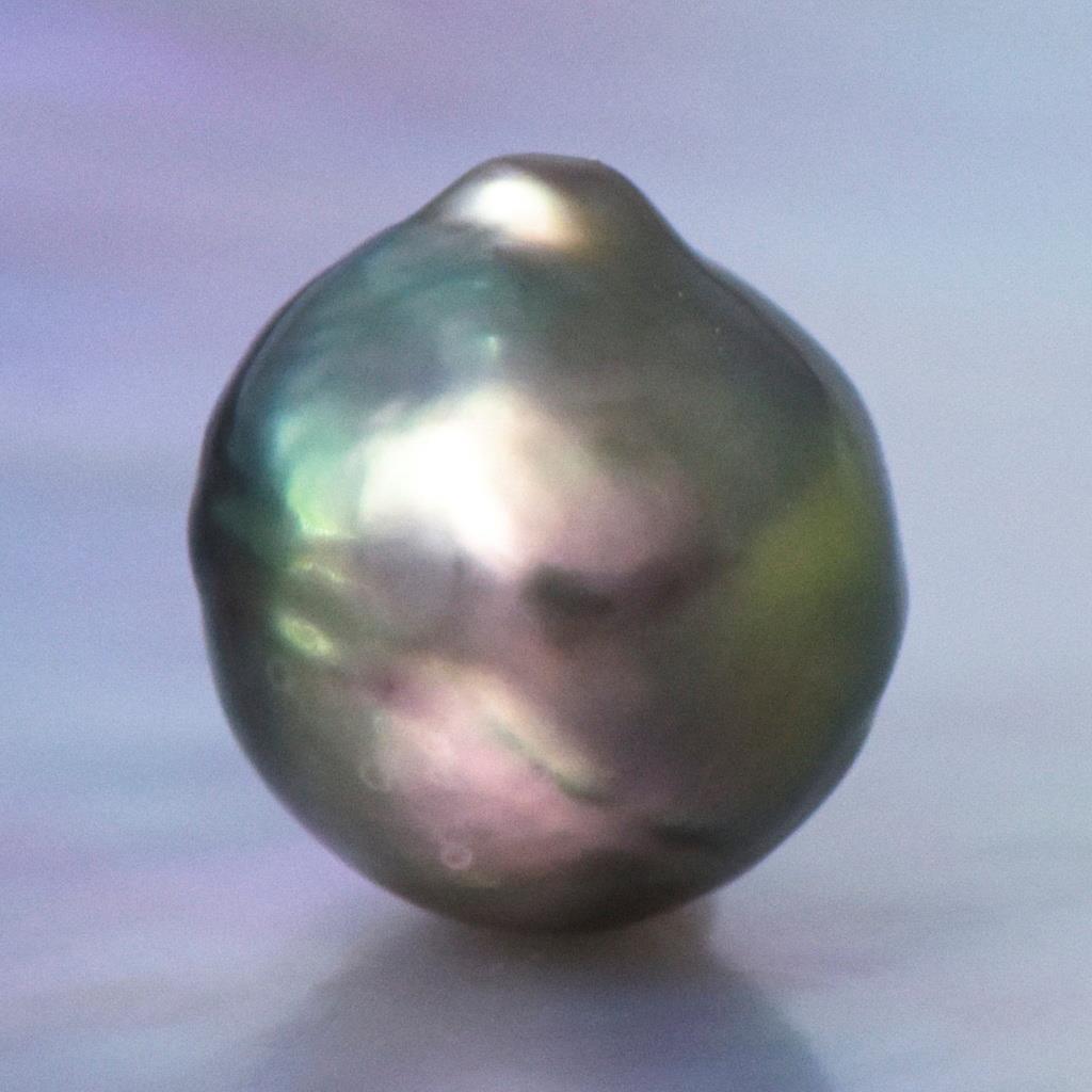 5.45 cts Tahitian South Sea Pearl 10.23mm Charcoal Black Baroque 1.09g undrilled
