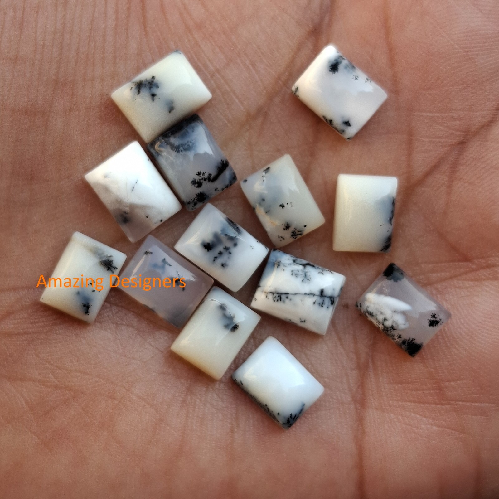 Natural Opal Dendrite Rectangle Cabochon 6x8mm to 20x25mm Loose Gemstone