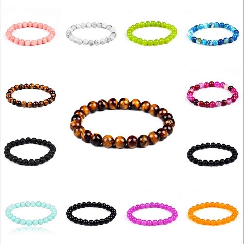 Fashion Men’s Spot Natural Lava Stone Silver Buddha Beaded Charm Bracelet