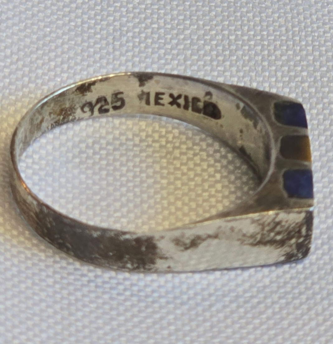 Sterling Silver Ring 3.29g Fine Jewelry Size 8.25 Band Multicolor Stones *READ*