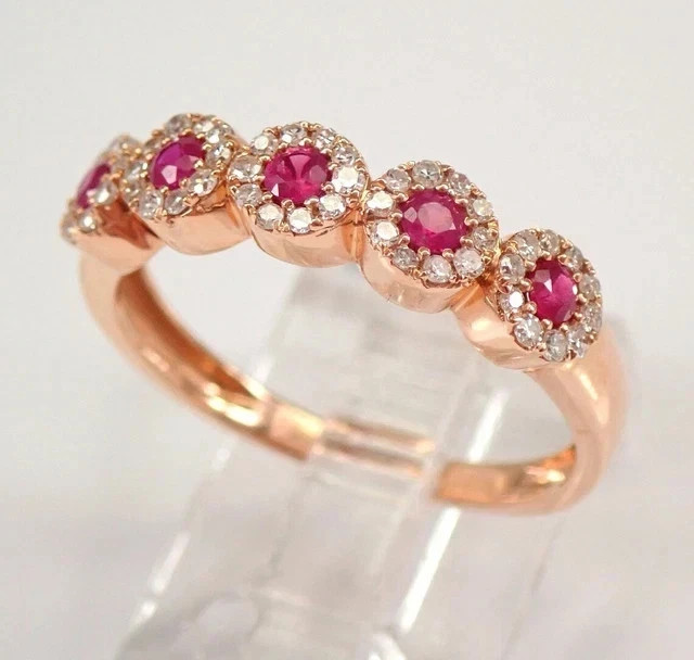 2Ct Round Cut Lab-Created Ruby Engagement Wedding Ring 14K Rose Gold Plated