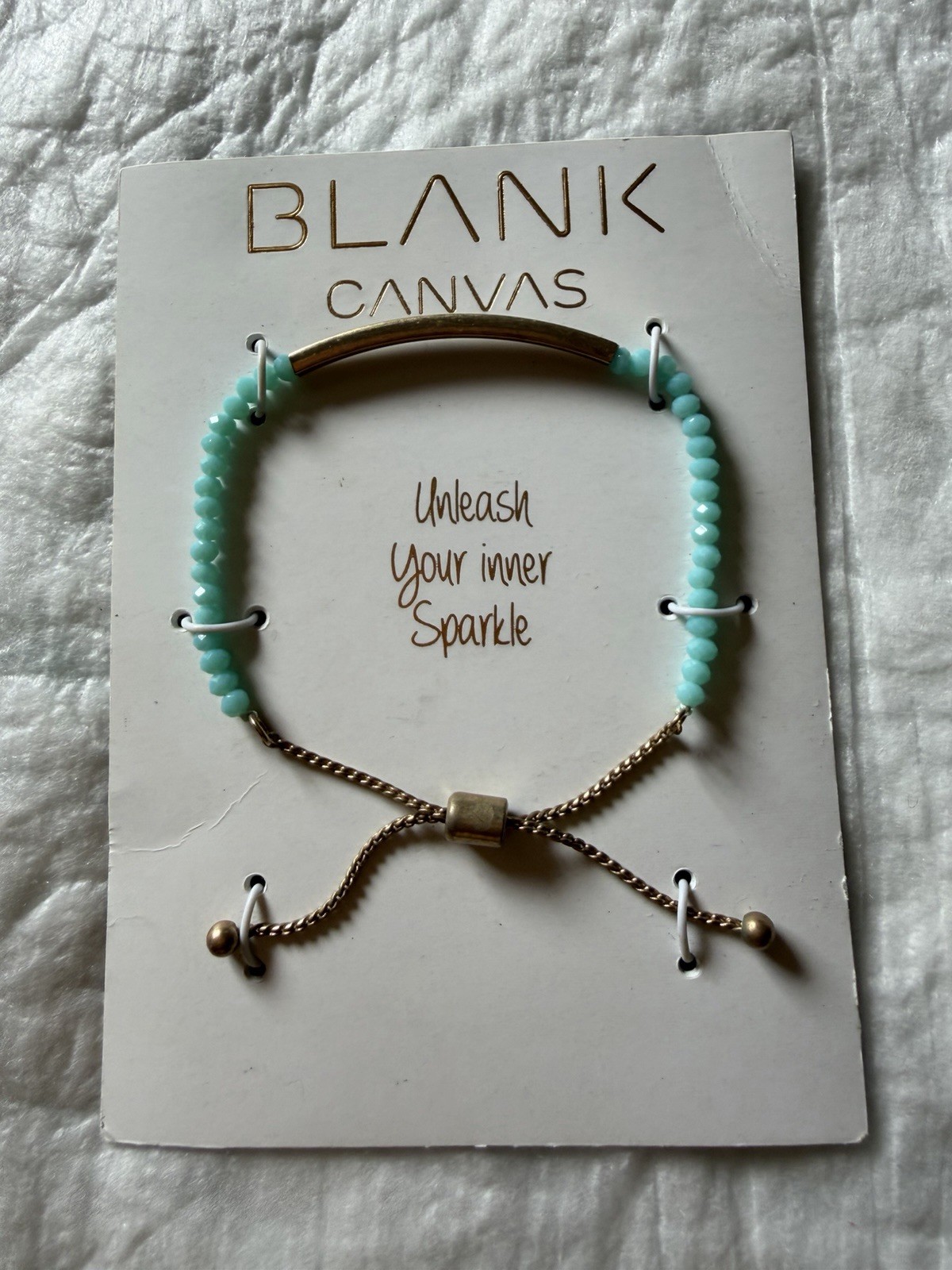 Blank canvas Mint Colored Beaded Adjustable Bracelet