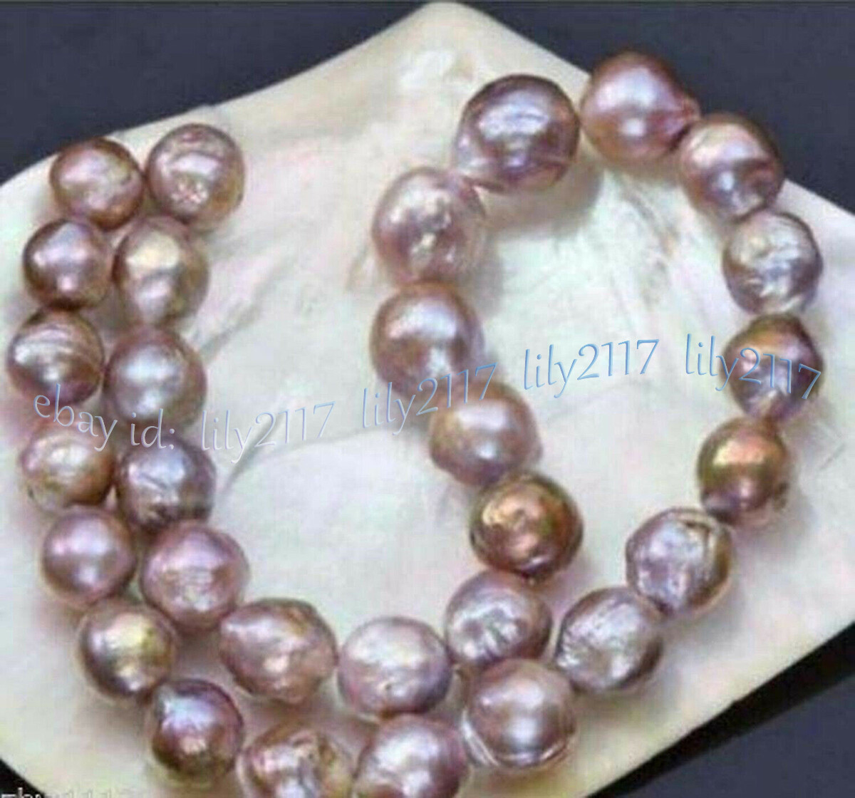 Huge 14-16mm Natural South Sea Pink Purple Baroque Kasumi Pearl Necklace 18”