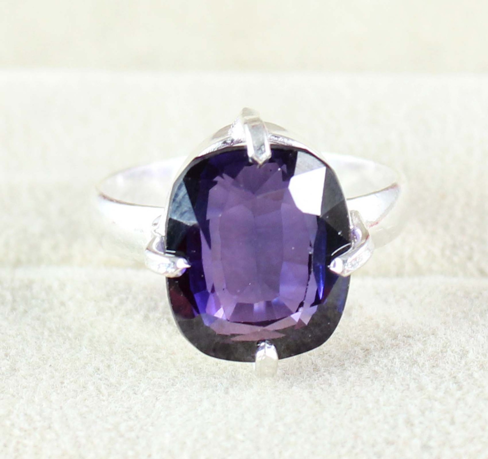 No Tariffs Natural 11.15 Ct Boysenberry Sapphire Cushion Gemstone Certified Ring