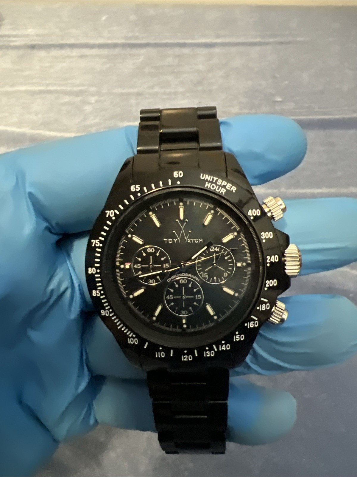 ToyWatch BLACK CHRONO ME13BL Aluminum Chronograph Unisex Fashion Watch