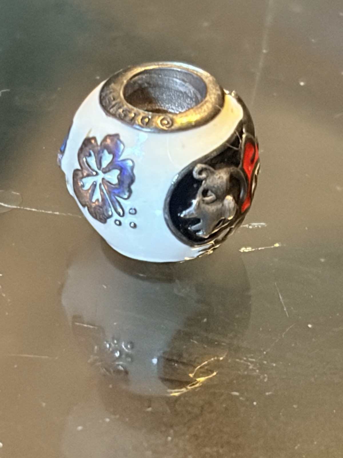 Pandora 925 ALE Sterling Silver Disney Parks Lilo & Stitch Ohana Enamel Charm
