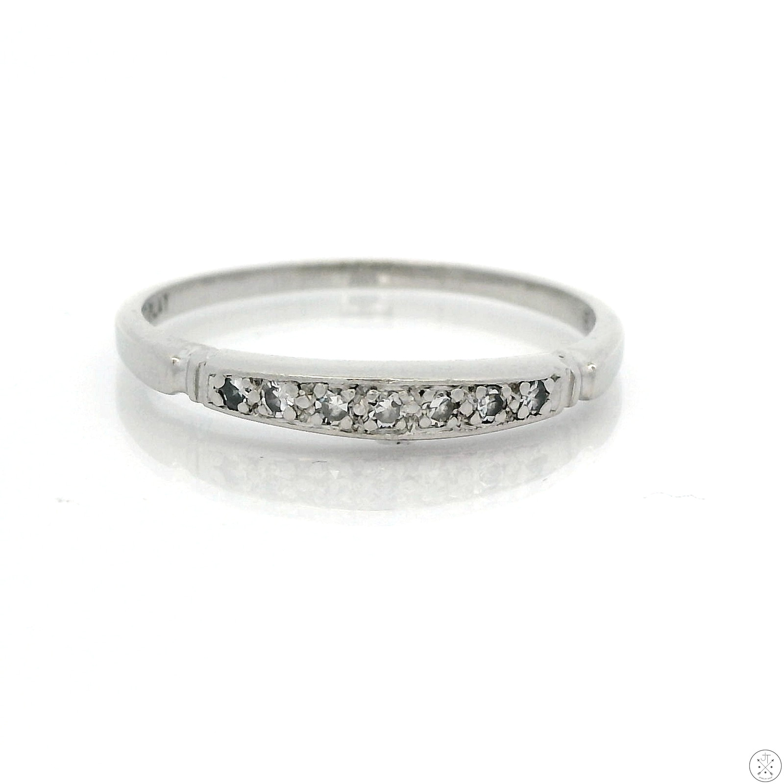 Vintage Platinum Iridium 2.5 Band .07 ctw Natural Diamonds Size 6.75 Thin Stack