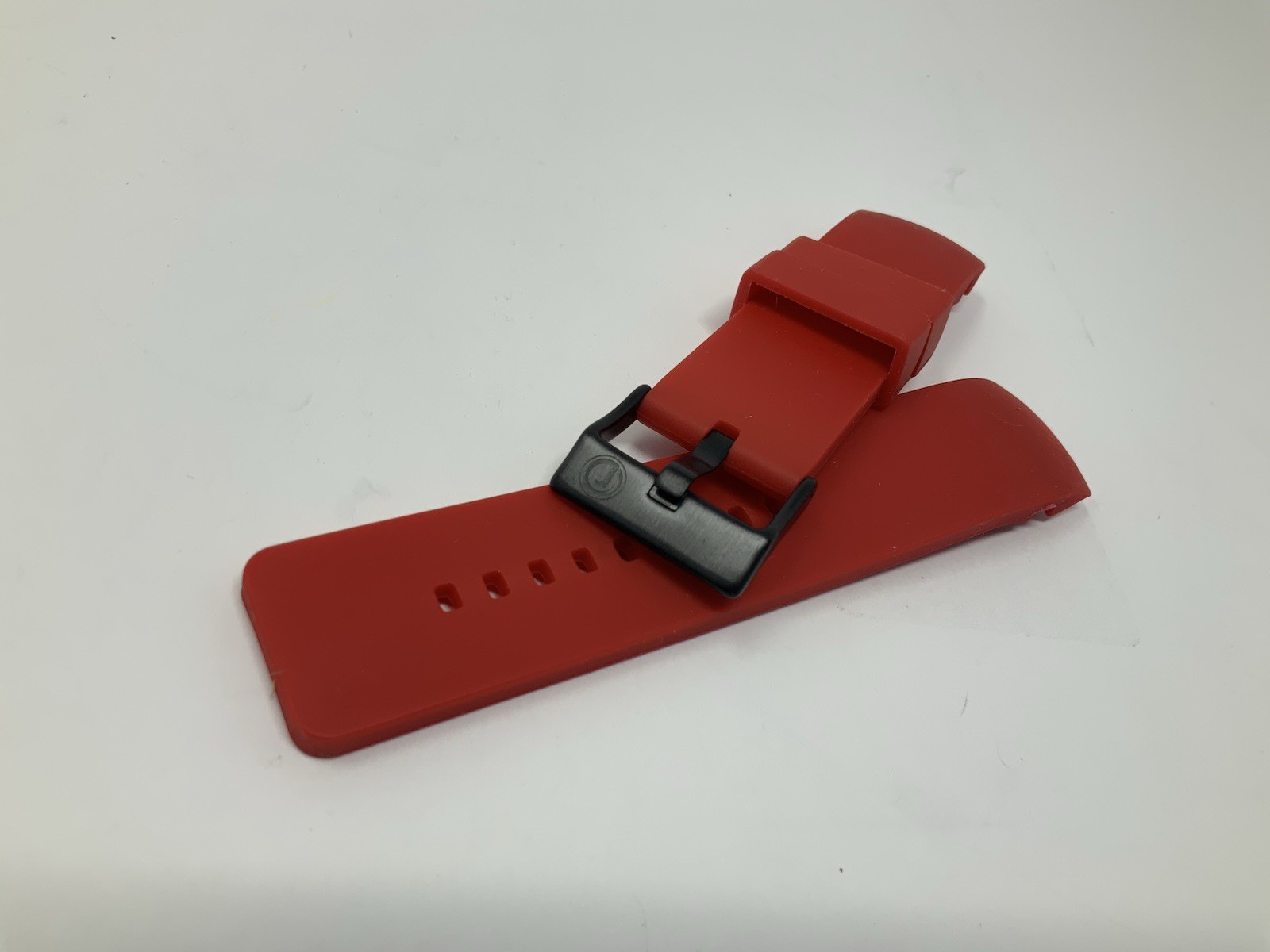 Redline Watch Red Rubber Strap Band With Black Buckle