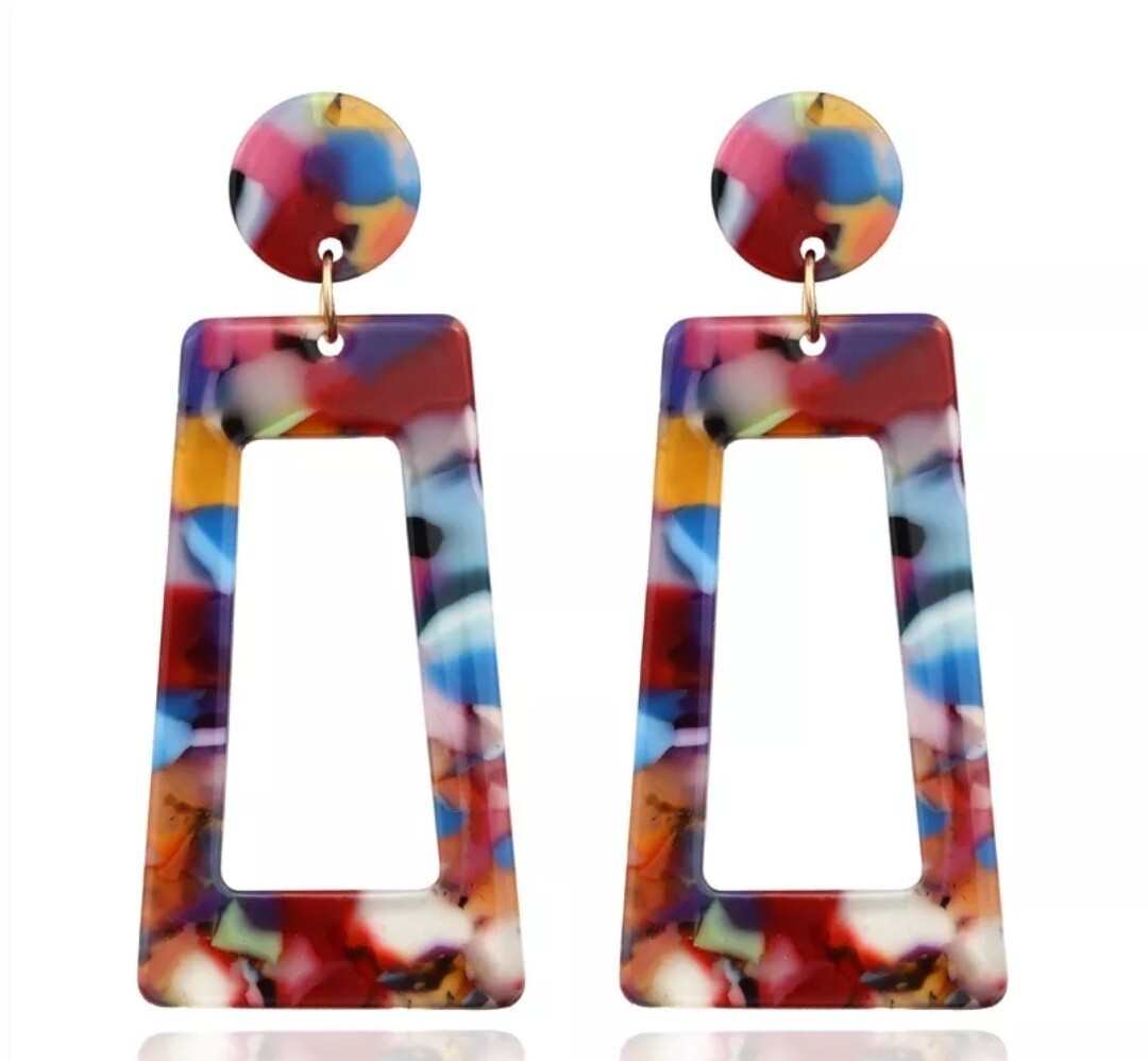 Trendy Dangle Drop Earrings Trapezoid Ear Hoop Simple 94-8