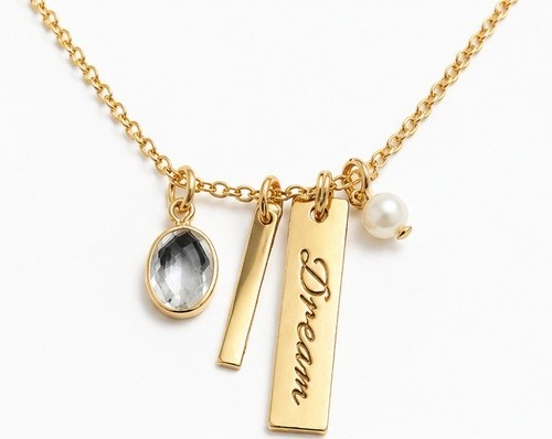 Avon Dream Charm Necklace Gold Color New In Original Box Fast Shipping