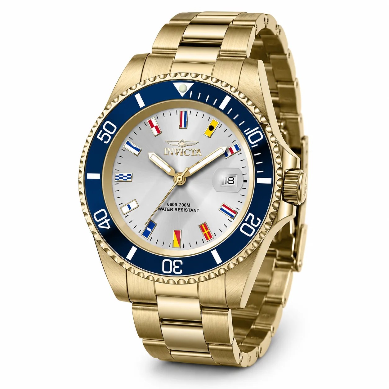 Invicta Pro Diver Men 40 mm Stainless Steel Gold Silver Dial Pc32 Watch – 40mm