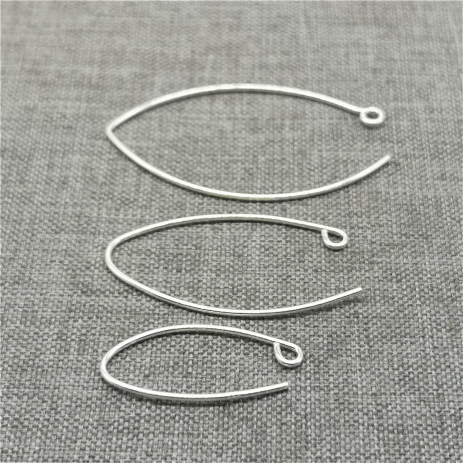 4 Pairs of 925 Sterling Silver V Shape Earring Ear Wire Hooks for Jewelry Making