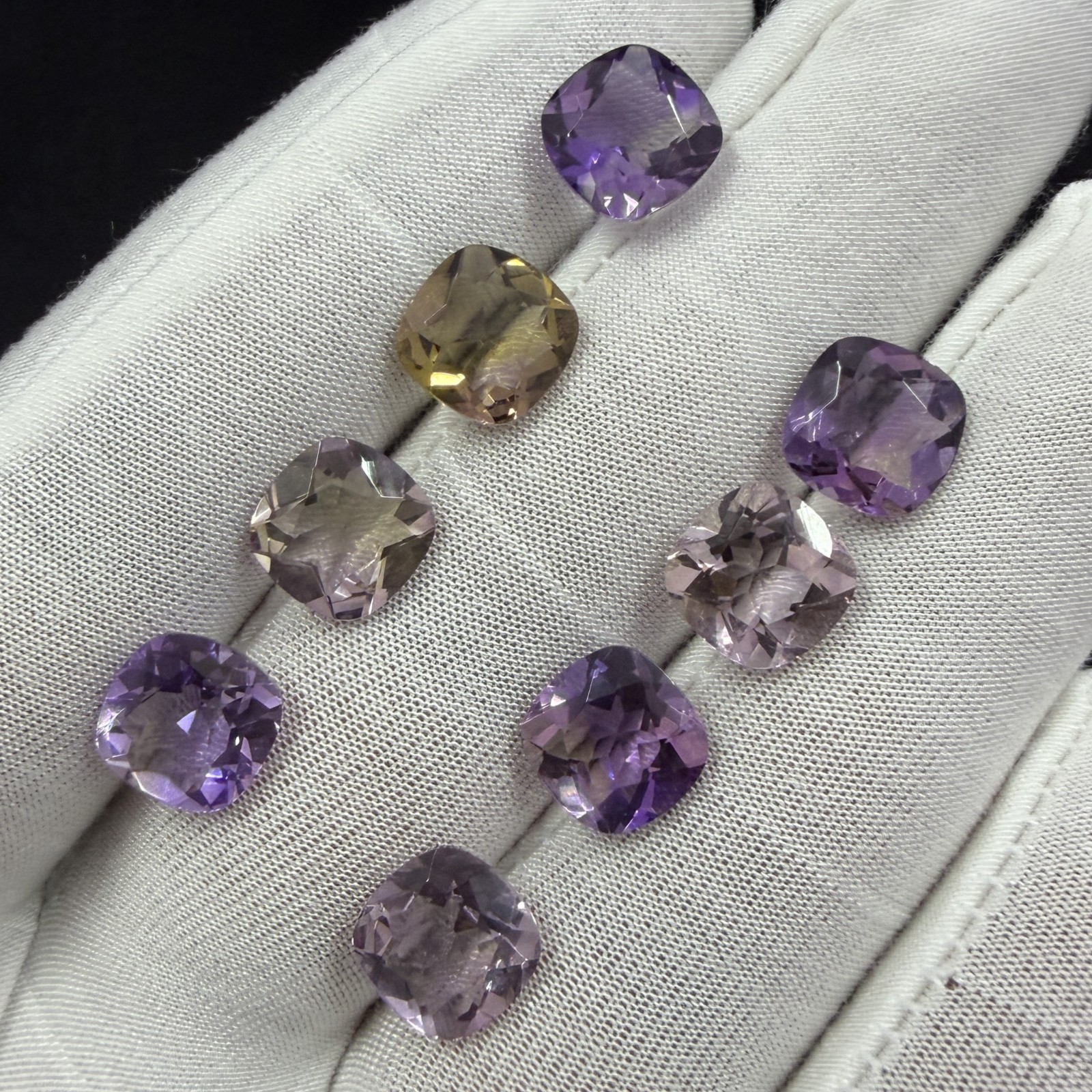 Cushion Cut 100% Natural Ametrine Gemstone Lot, Certified Semi-Precious Gemstone