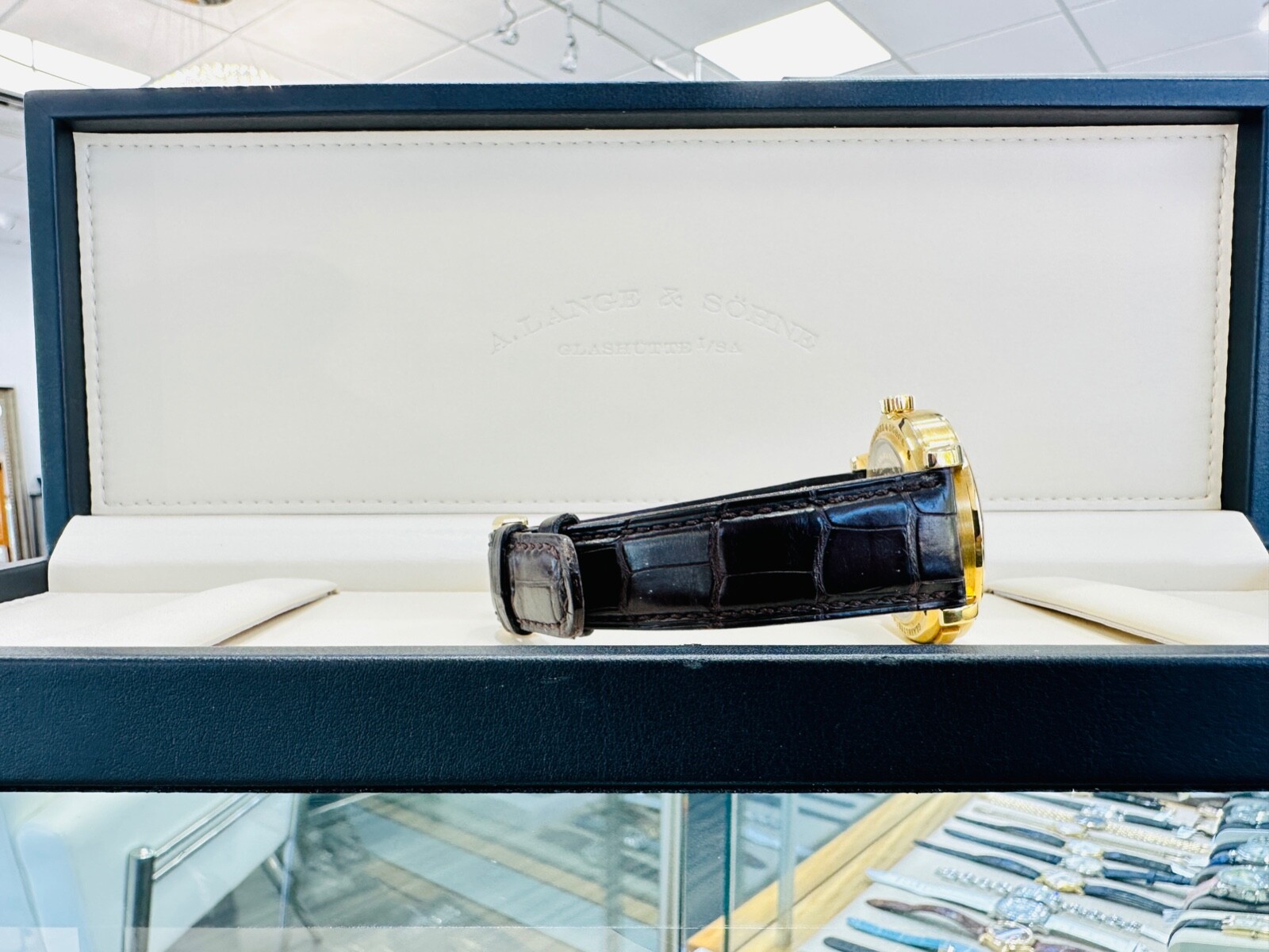 A. Lange & Sohne Lange 1 18K Yellow Gold 101.021 Manual Movement 38.5mm Watch