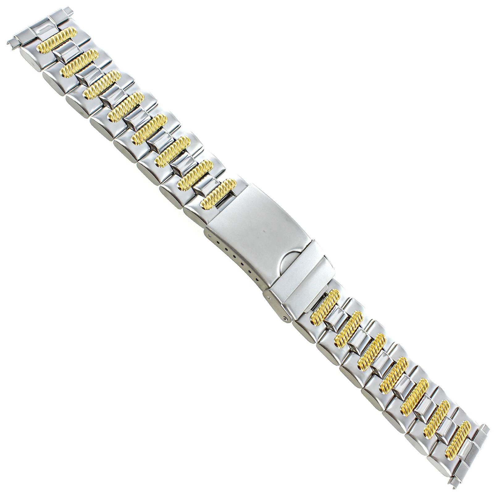 18-22mm Speidel Stainless Two Tone Deployment Buckle Watch Band 1624/15