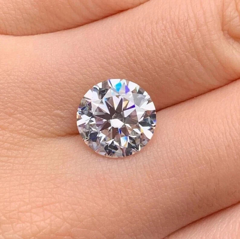 Loose 10.3 Carat Lab Grown Diamond Round Cut D Color Flawless CVD Certified 6YGK
