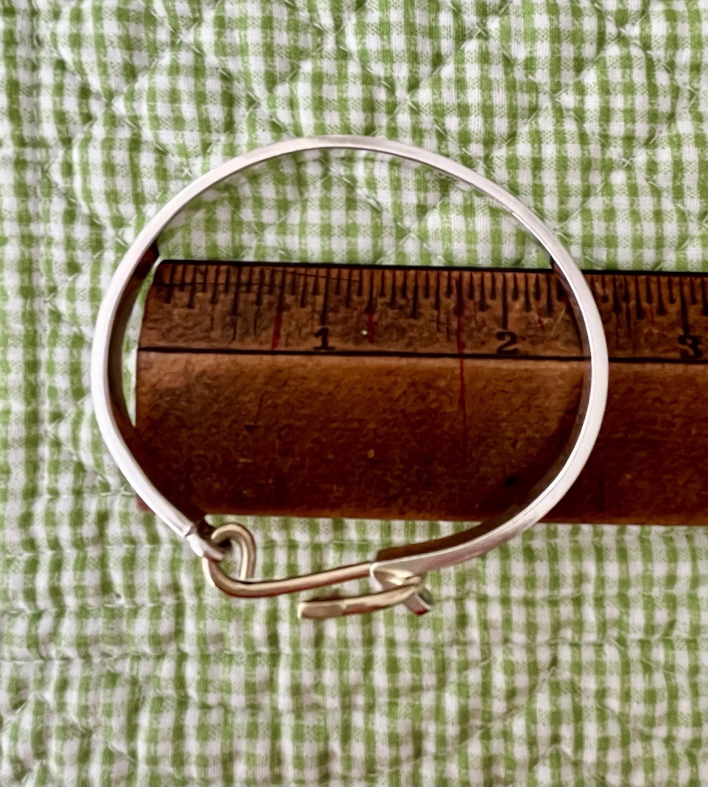 Cape Cod Bracelet, Chatham Hook 14K Gold & Sterling Silver Fish Hook Bangle 90’s