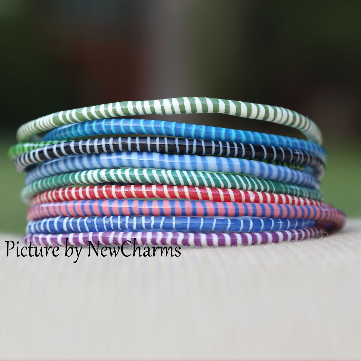 10 Recycled Flip Flop Bracelets Hand Made in Mali West Africa Fair Trade Sourced