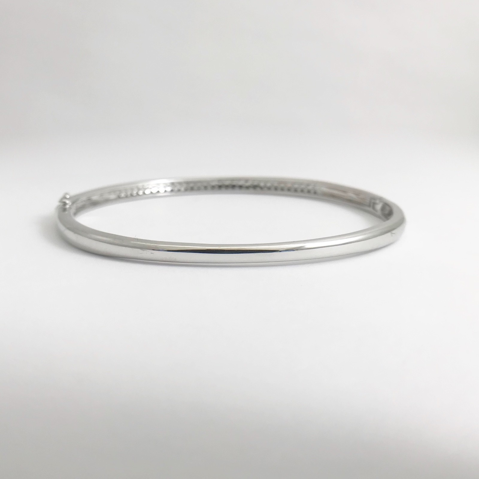 Pave Black White Diamond Bangle Bracelet 14K White Gold, 1.75 CTW, 14.07 Grams