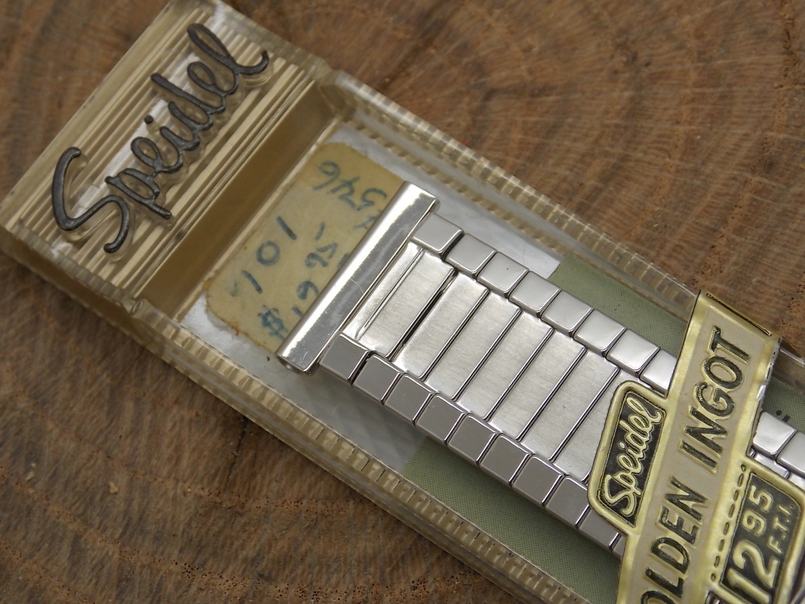 Vintage NOS NIP 1950s Speidel Golden Ingot Hidden fold over clasp watch band 19